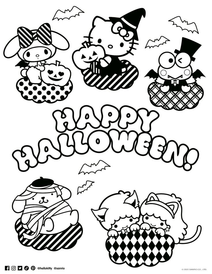 Hello kitty and friends printable hello kitty colouring pages halloween coloring pages cute coloring pages