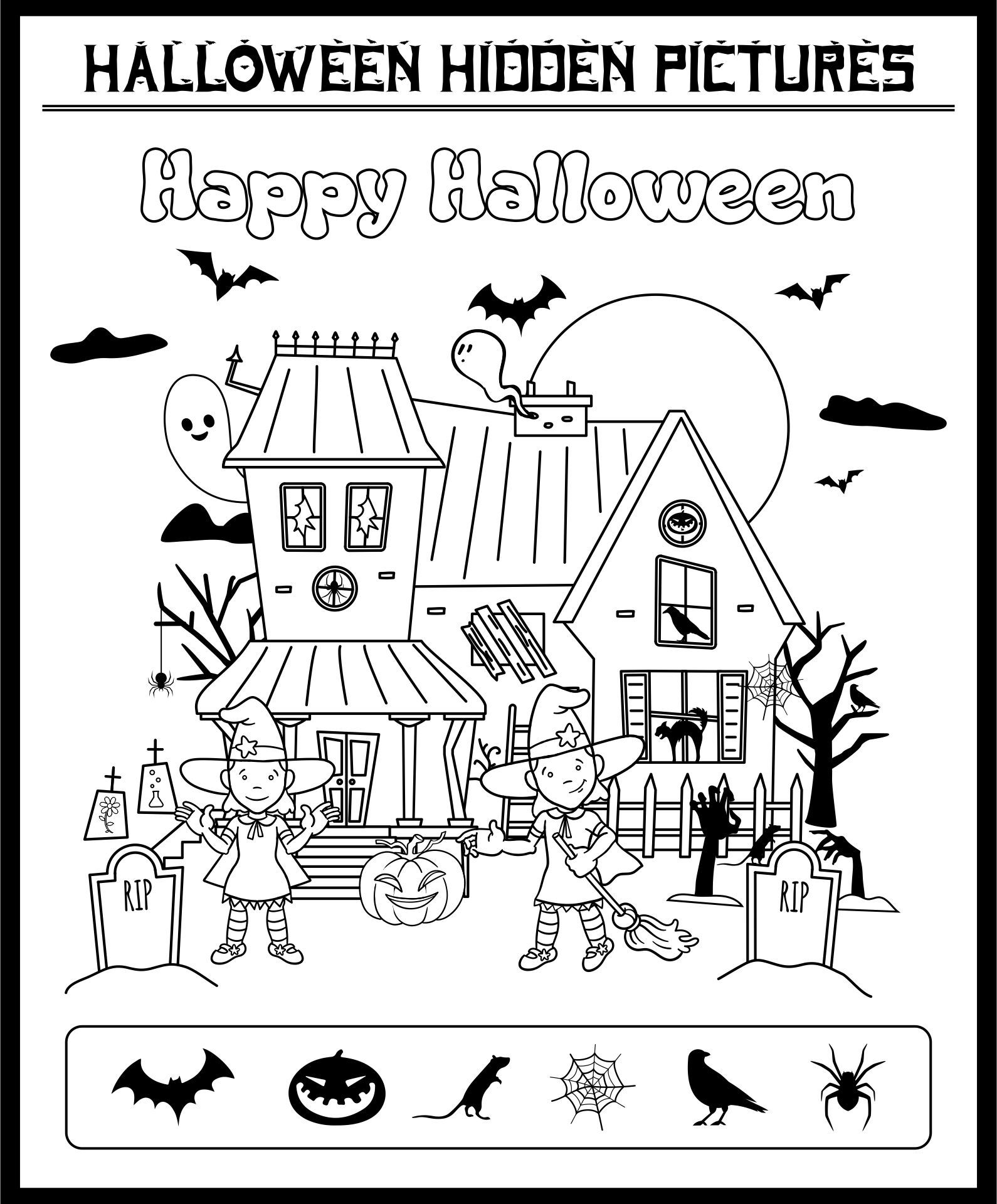 Best free printable halloween hidden picture activities pdf for free at printablee hidden pictures halloween printables halloween coloring pages