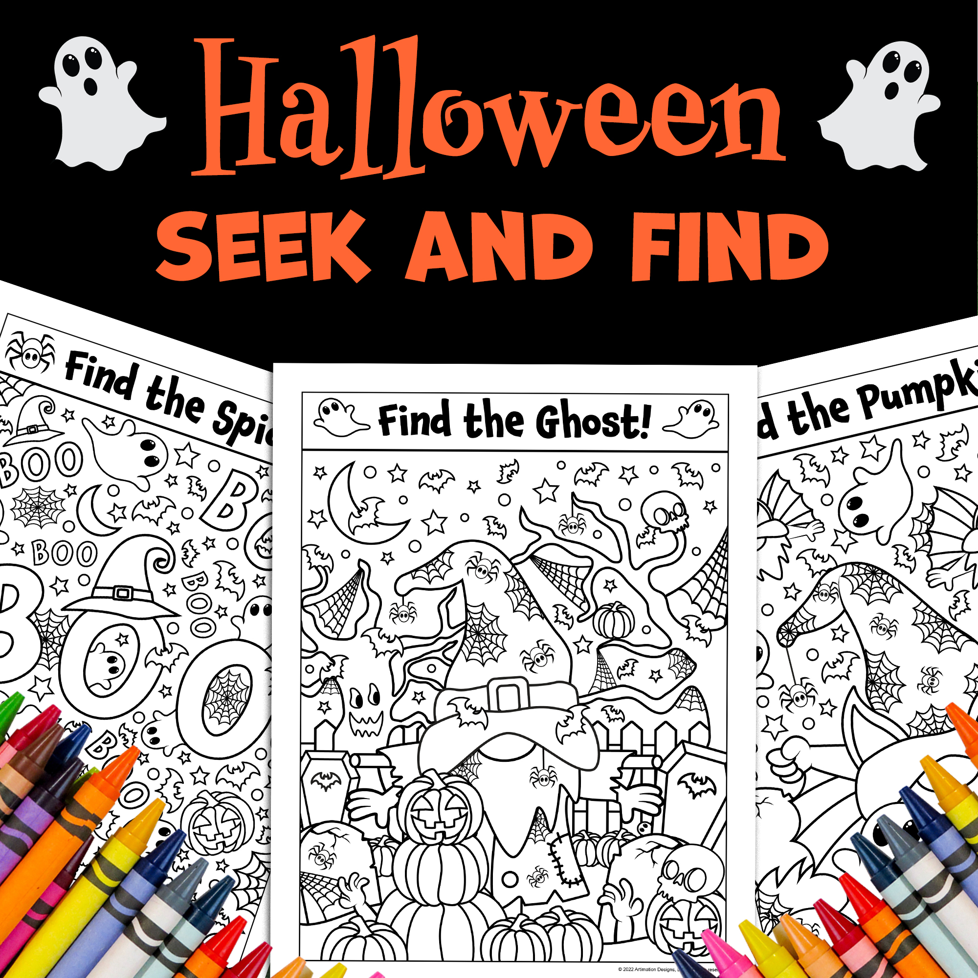 Halloween coloring pages seek and find hidden objects i spy fall made by teachers