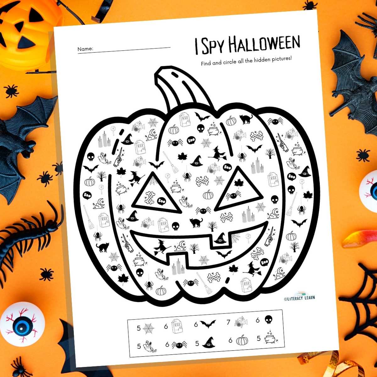 I spy halloween activity sheet