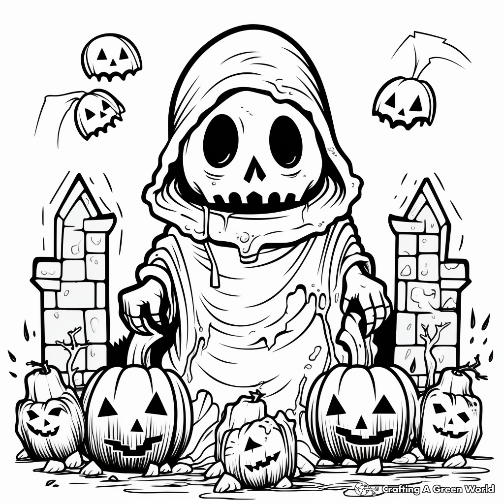 Scary halloween coloring pages