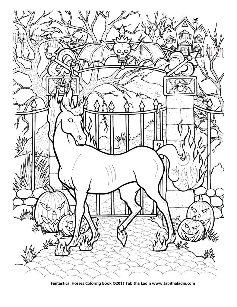 Nightmare coloring page by tablynn on deviantart horse coloring pages unicorn coloring pages adult coloring pages