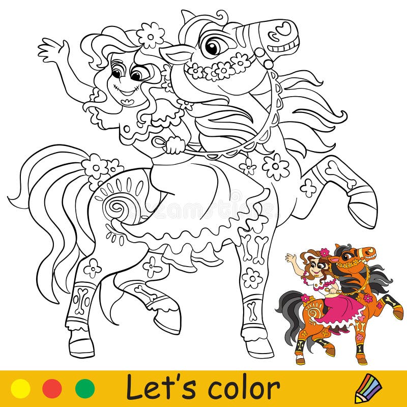 Halloween horse coloring page stock illustrations â halloween horse coloring page stock illustrations vectors clipart