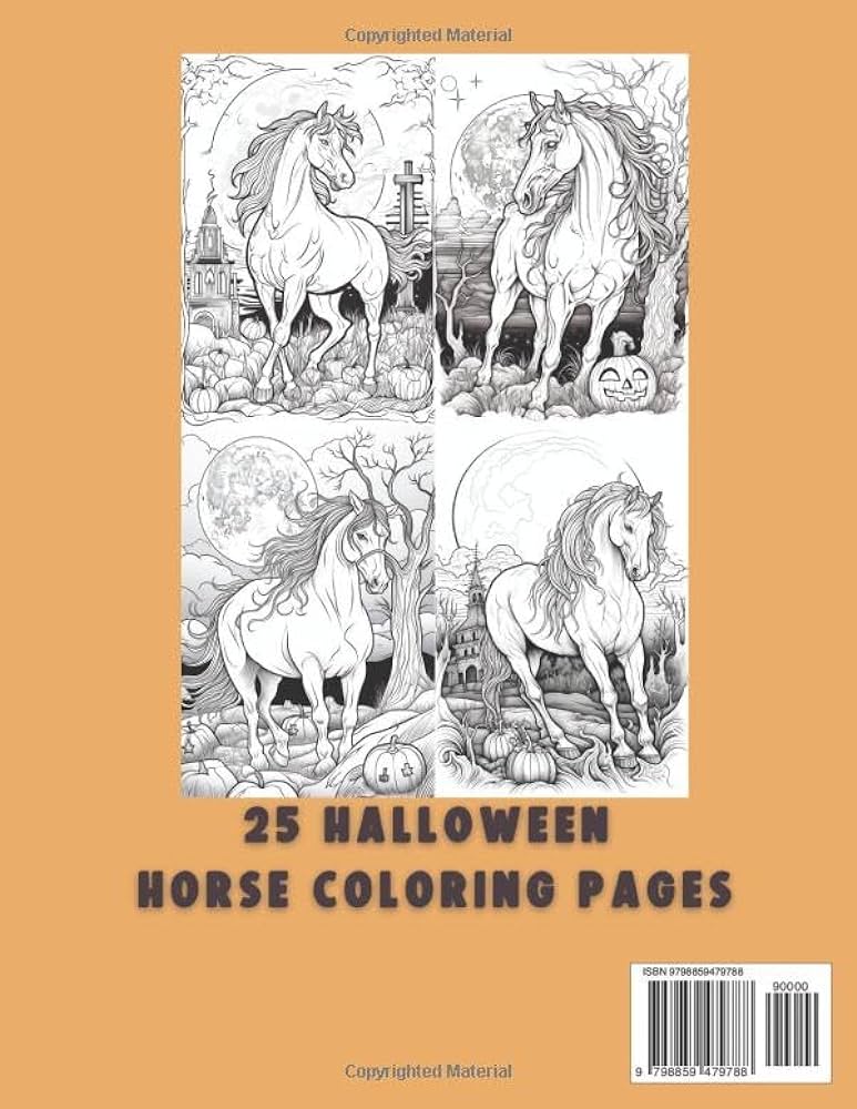 Halloween horse coloring bookhalloween with a horse coloring pages for stress relief and relaxation peralta gianna books