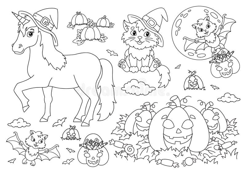 Halloween horse coloring page stock illustrations â halloween horse coloring page stock illustrations vectors clipart