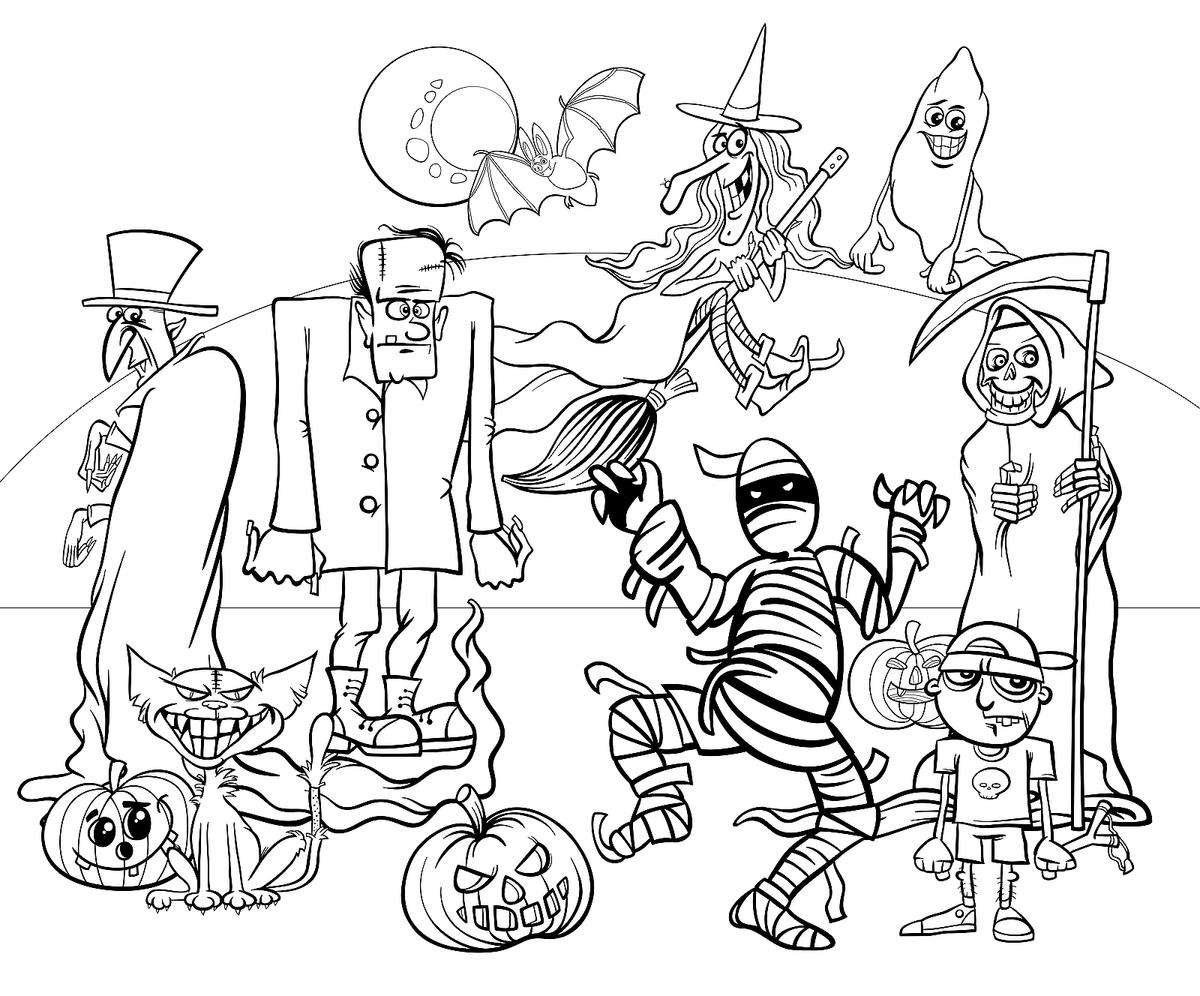 Halloween coloring pages free printable halloween activities for kids printables mom