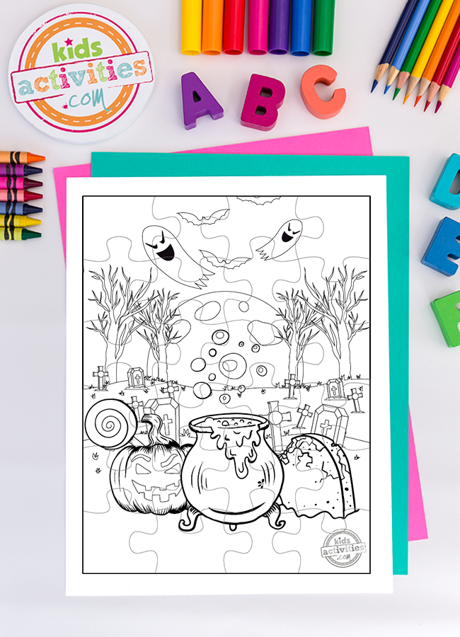 Download these free printable halloween puzzles for kids