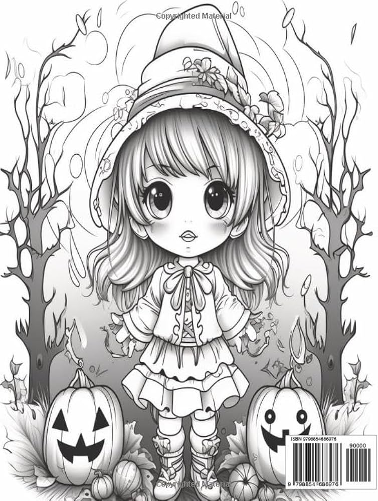 Kawaii halloween coloring book keo charya books