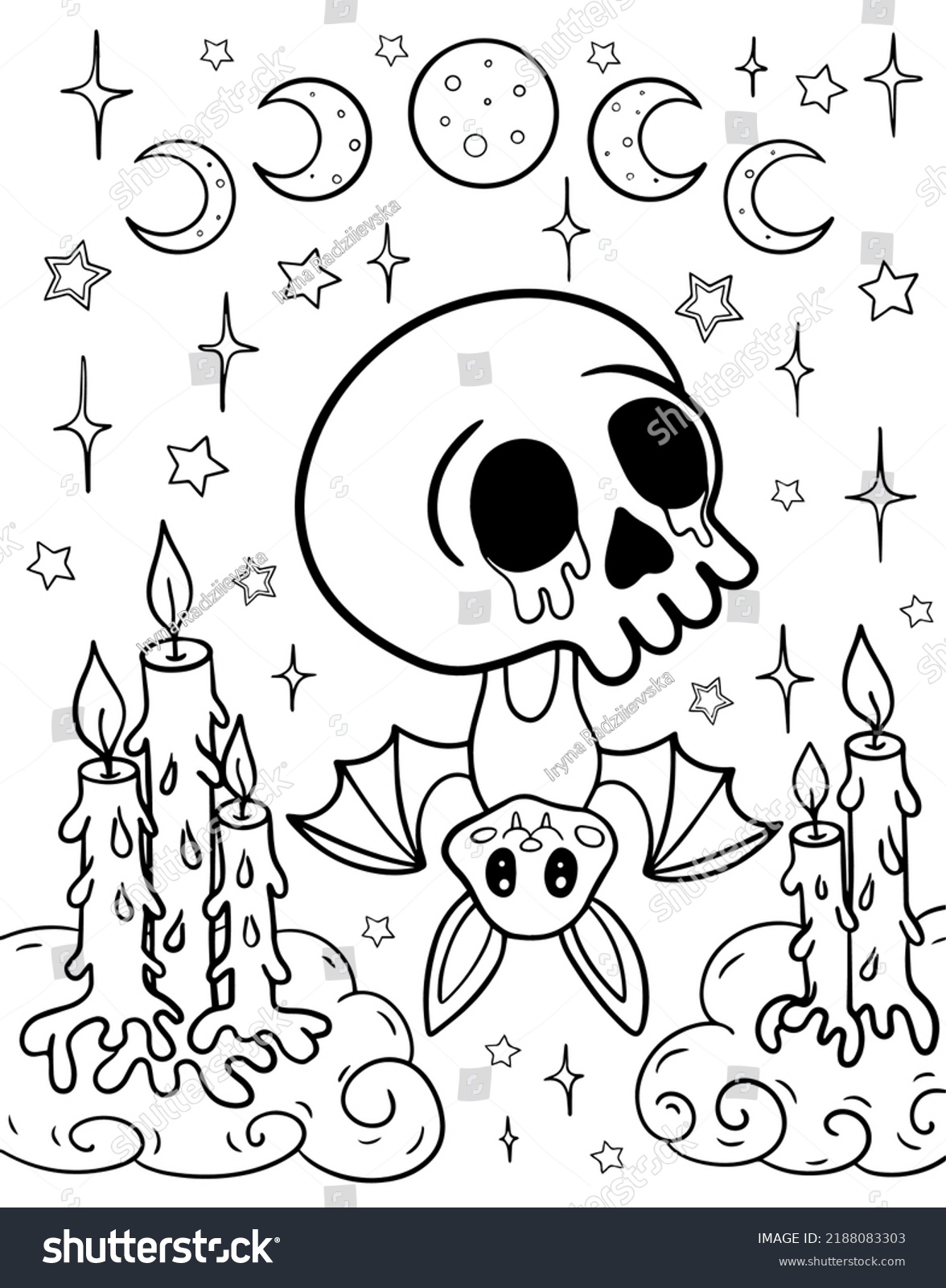 Kawaii coloring page black white illustration stock vector royalty free