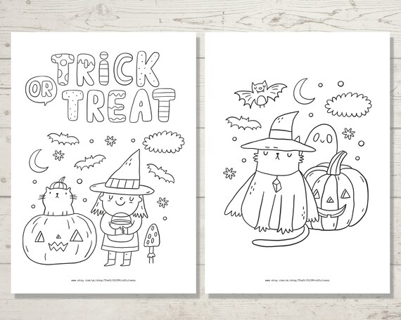 Printable halloween colouring pages halloween coloring sheets halloween mindful colouring for kids instant download us letter a