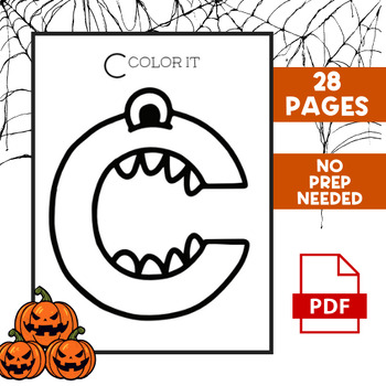 Halloween letters coloring pages