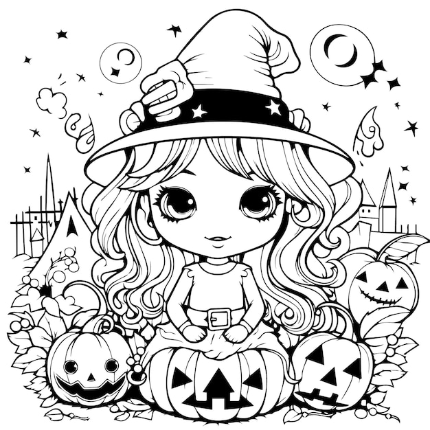 Premium vector halloween coloring pages for kids