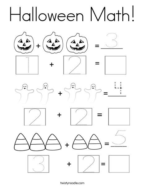 Halloween math coloring page