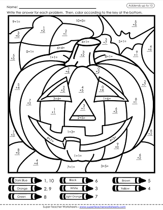 Halloween math worksheets