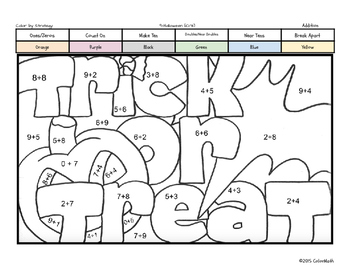 Halloween coloring page by addition or multiplication strategies by colormath