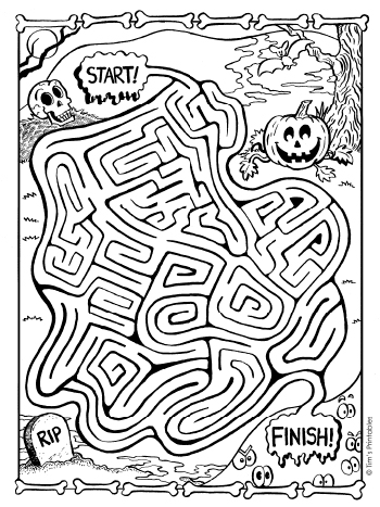 Halloween maze â tims printables