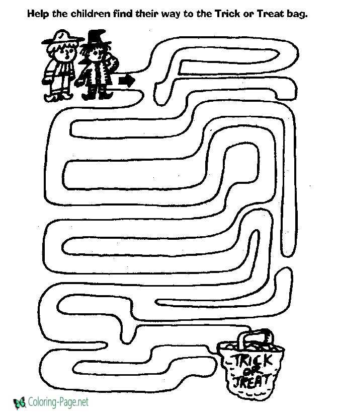 Printable mazes halloween maze