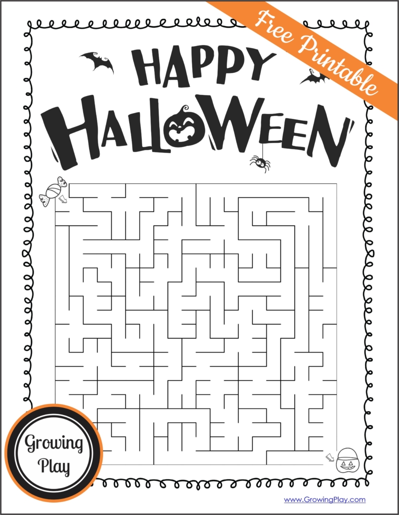 Halloween maze pdf packet free printables