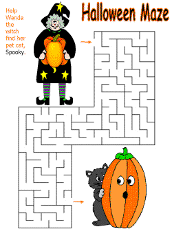 Halloween printable mazes