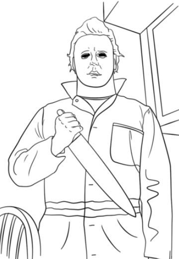 Michael myers coloring page michael myers drawing michael myers jason drawing