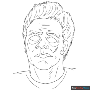 Michael myers from halloween coloring page easy drawing guides