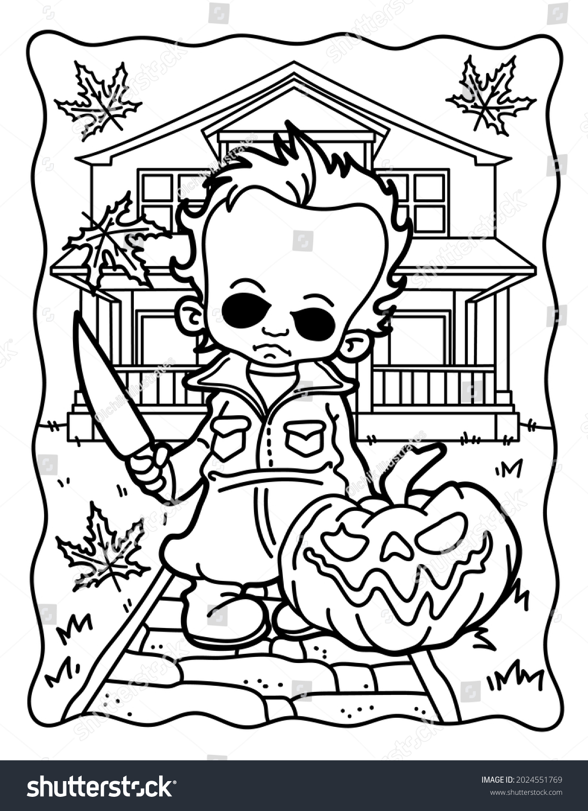 Hakuun coloring book halloween michael myers pumpkin liittyvã kuvituskuva