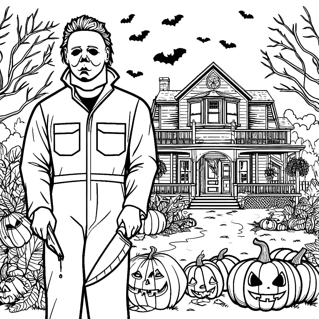 Michael myers image coloring page