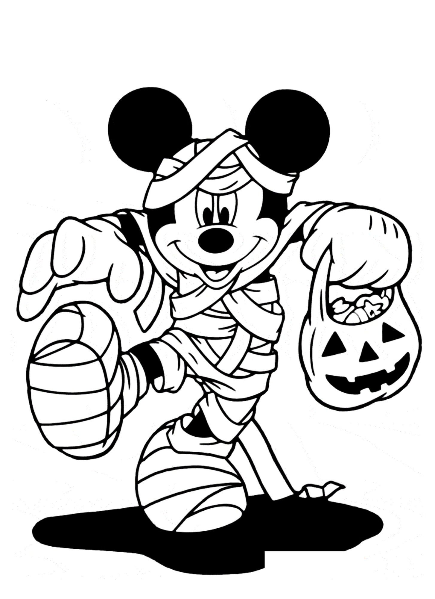 Halloween coloring pages mickey style