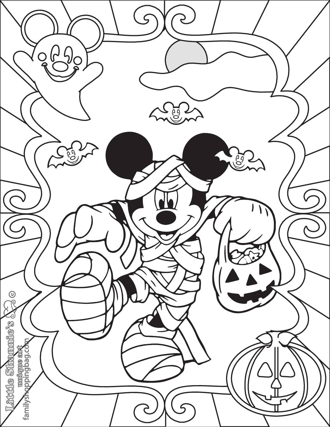 Coloring page mickey halloween