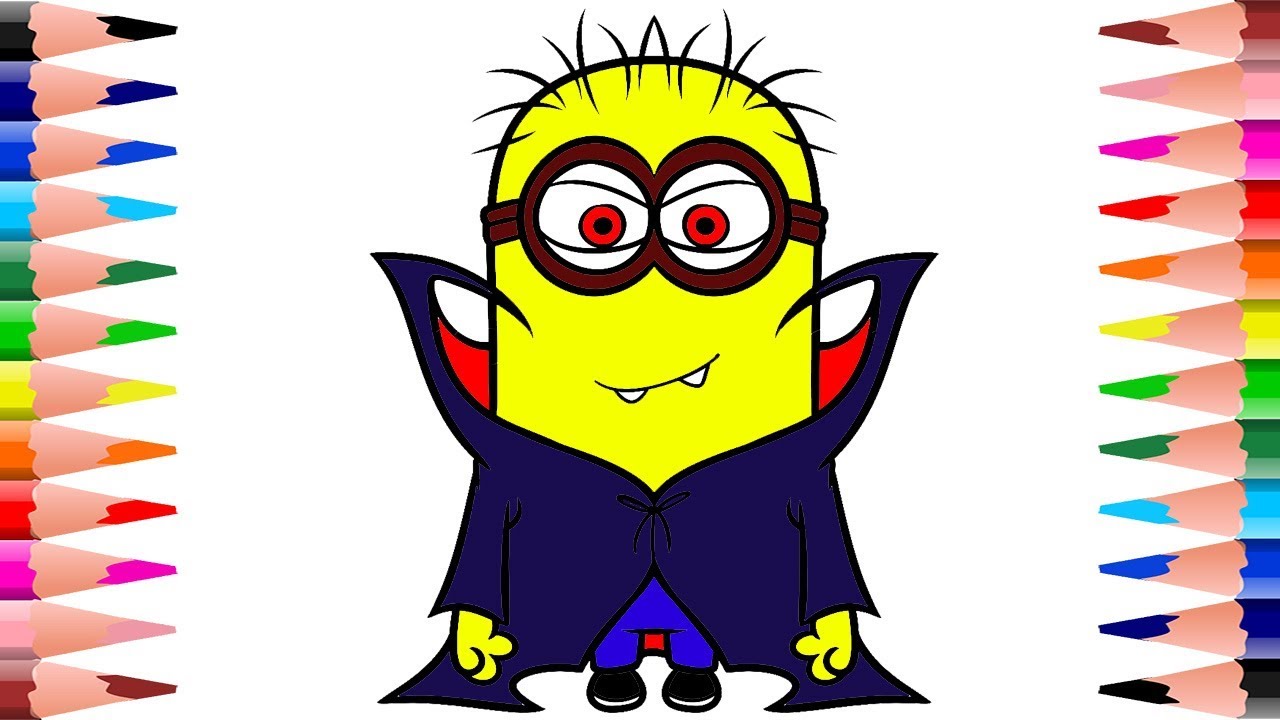Painting halloween minions coloring pages