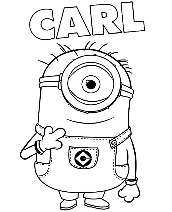 Minions coloring page carl