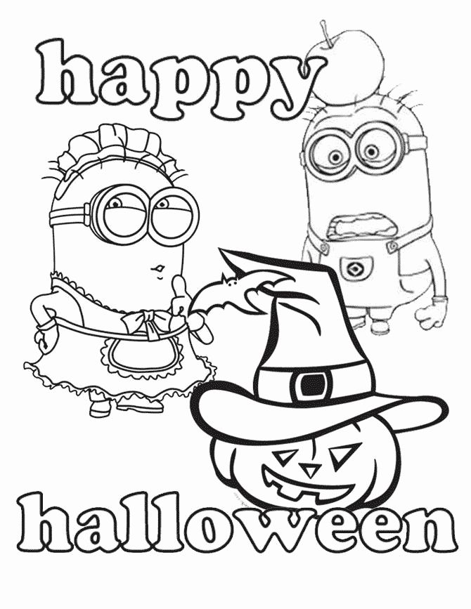 Minion halloween coloring pages