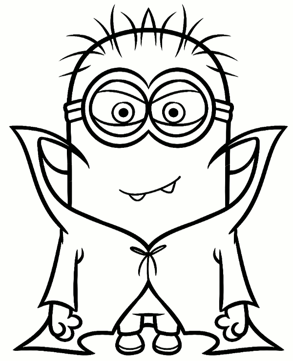 Funny minion coloring page to print