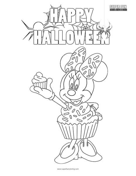 Minnie mouse halloween coloring