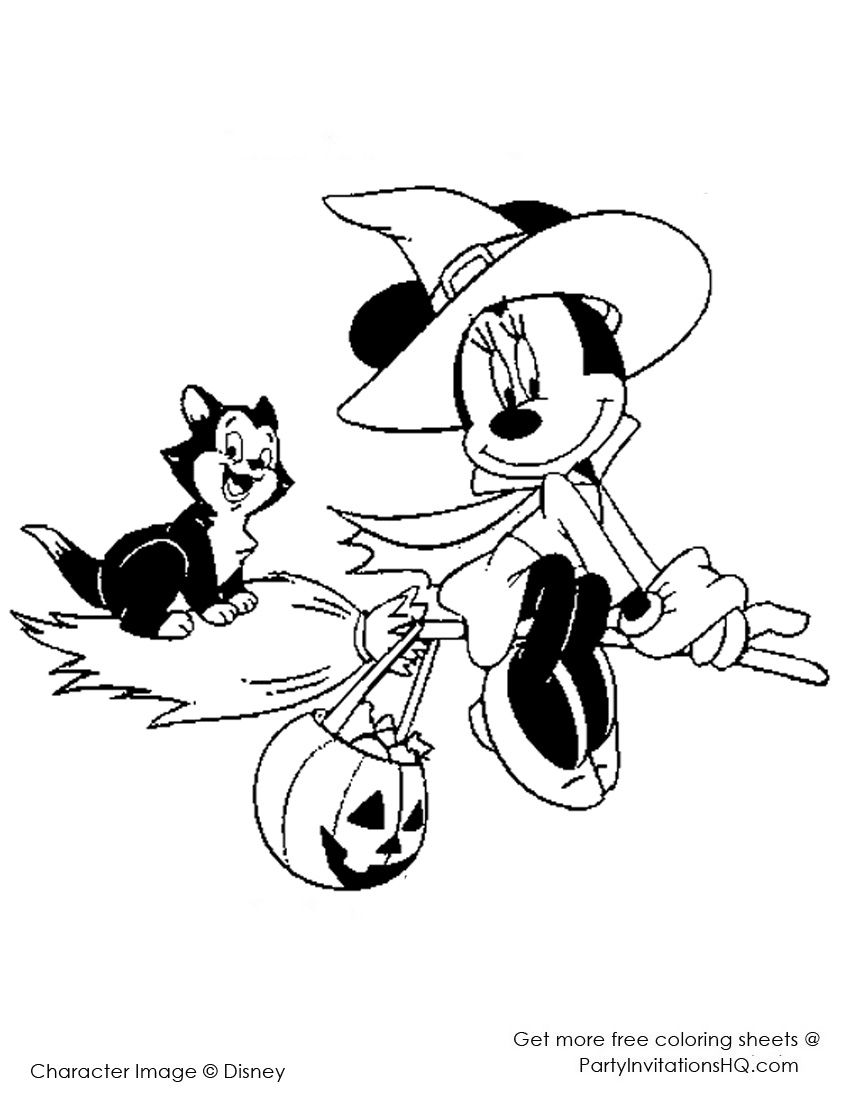 Cute minnie mouse witch witch coloring pages disney coloring pages halloween coloring sheets