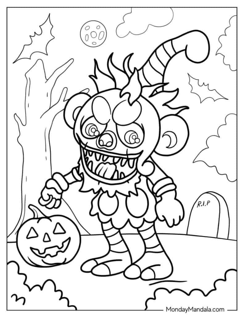 Monster coloring pages free pdf printables