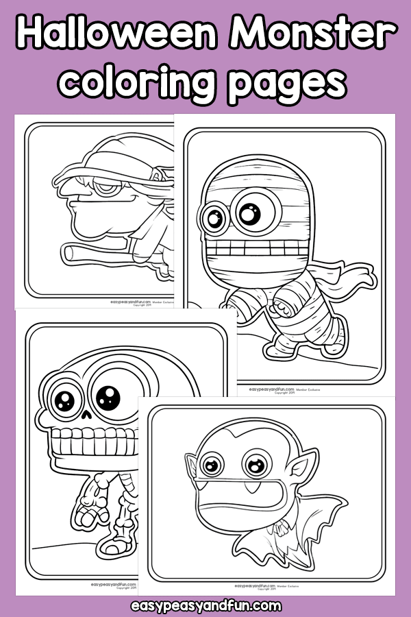 Silly halloween monsters coloring pages â easy peasy and fun hip