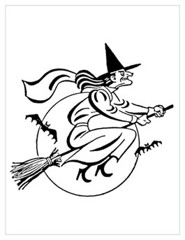 Coloring pages halloween coloring pages full moon flight