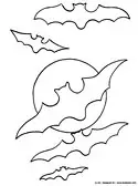 Halloween bats and moon