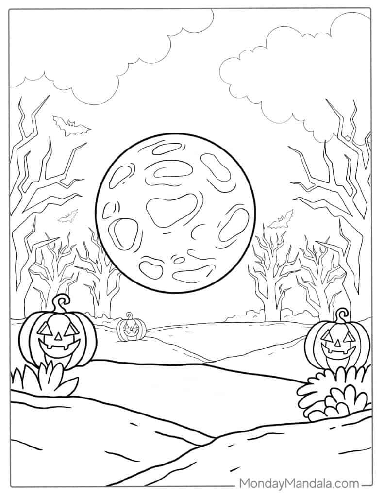 Moon coloring pages free pdf printables