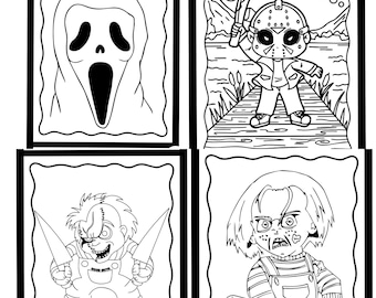 Halloween horror movie slashers coloring pages