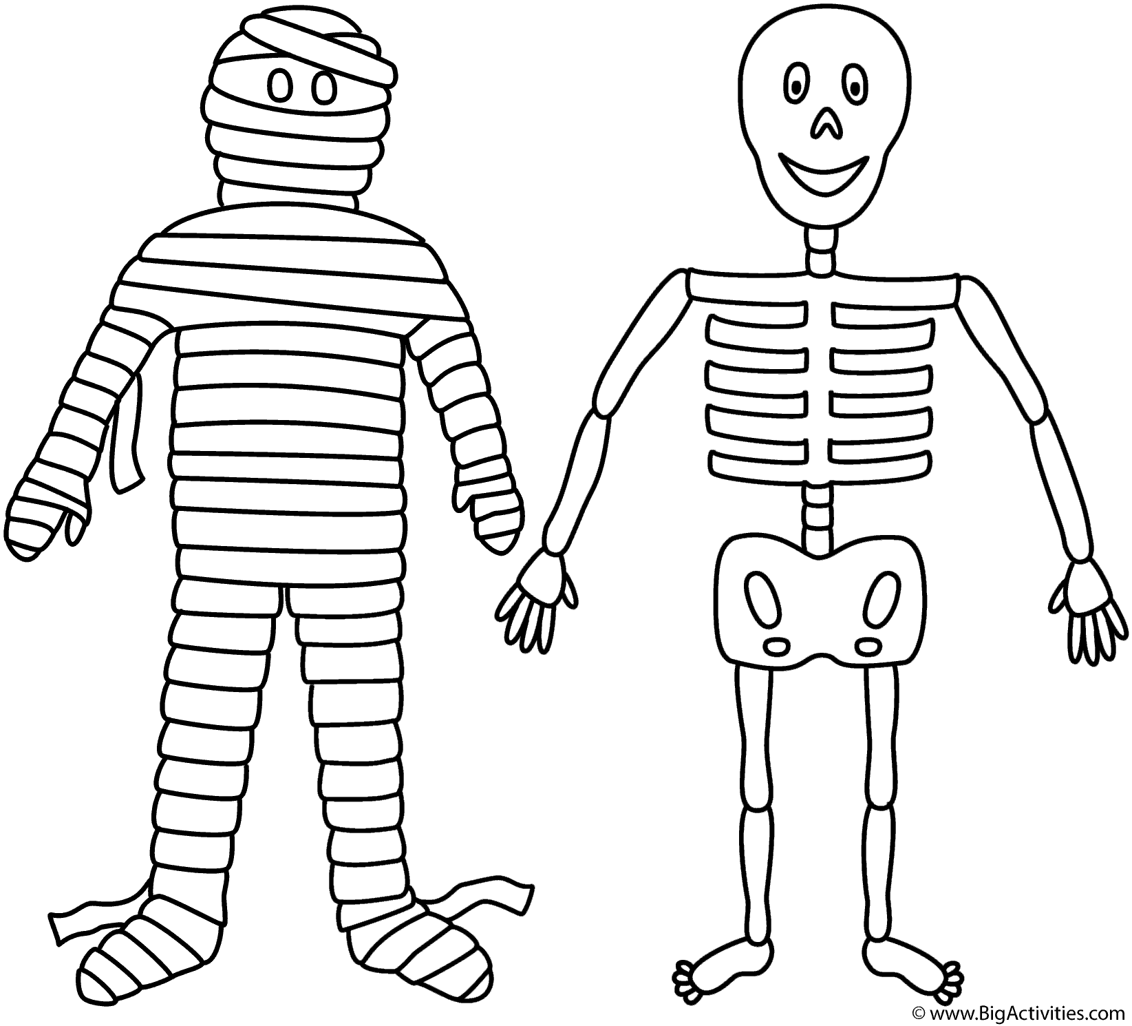 Skeleton with mummy