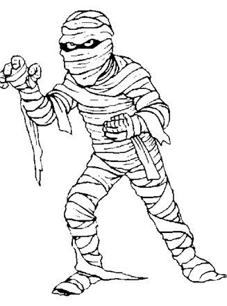 Scary mummy coloring page all kids network