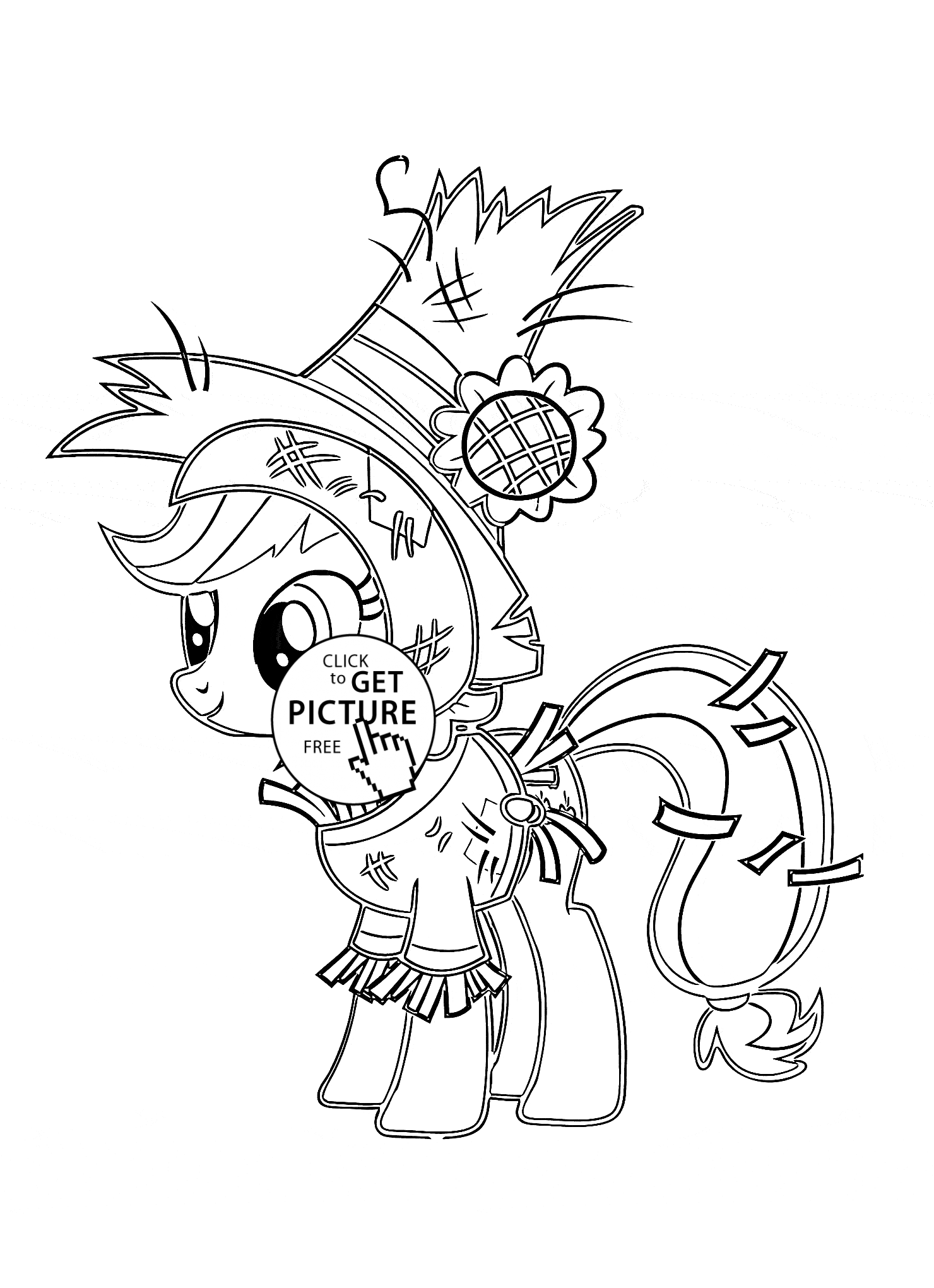My little pony funny applejack pony halloween coloring page for kids for girls coloring pâ halloween coloring pages witch coloring pages cartoon coloring pages