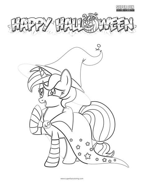 Halloween my little pony coloring page