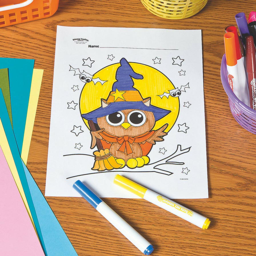 Halloween owl free printable coloring page