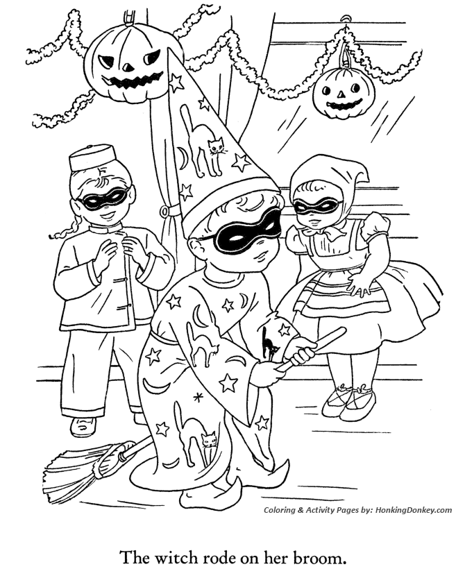 Halloween party coloring pages