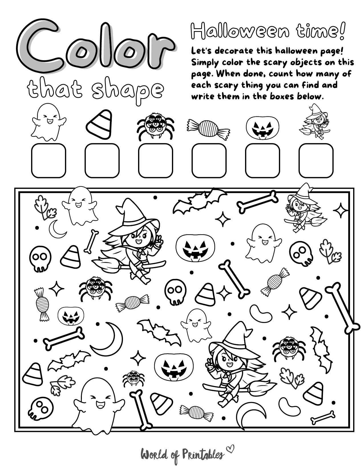 Free printable i spy halloween coloring page game