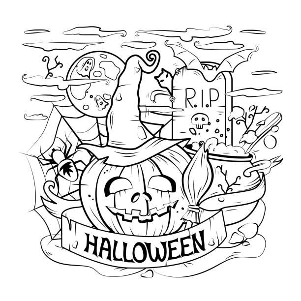 Halloween coloring stock photos pictures royalty