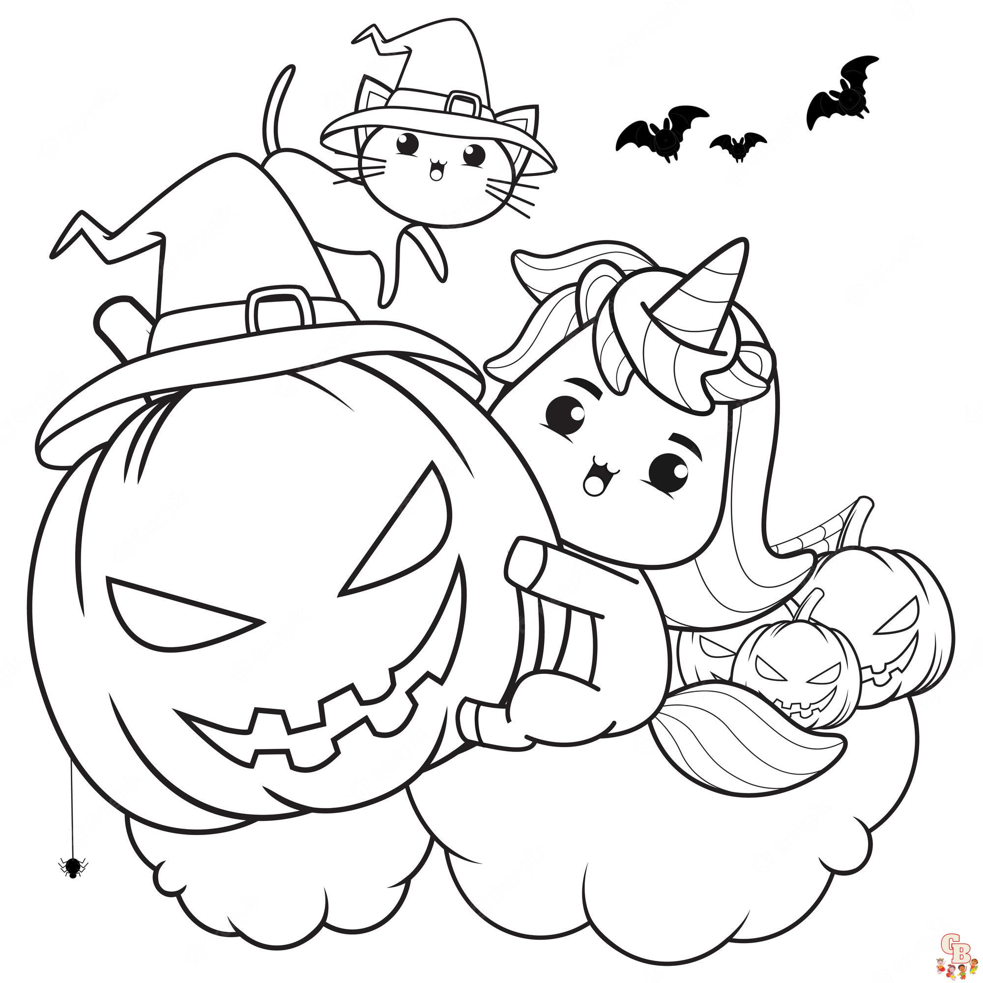 Easy cute halloween coloring pages